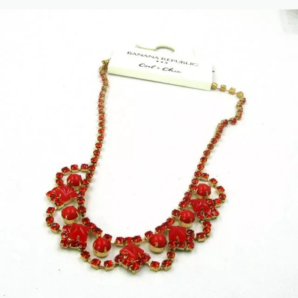 New Banana Republic Red Diamante Necklace.